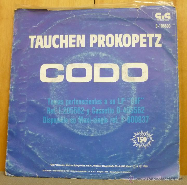 Discos de vinilo: TAUCHEN PROKOPETZ - CODO / ANKA - SINGLE GIG 1983 - P1 - Foto 1