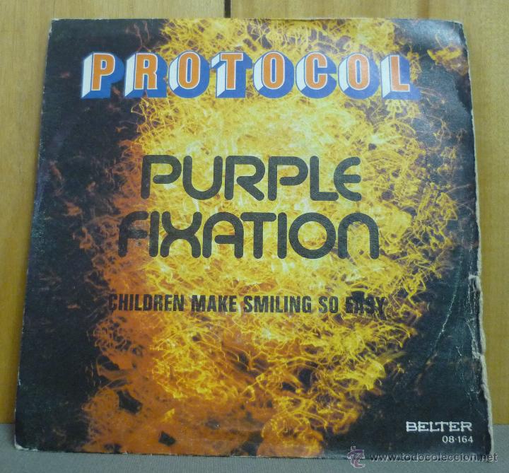 Discos de vinilo: PROTOCOL - PURPLE FIXATION / CHILDREN MAKE SMILING SO EASY - SINGLE BELTER 1972 - P - Foto 1