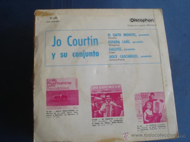 Discos de vinilo: Jo Courtin    Gallito - Foto 2
