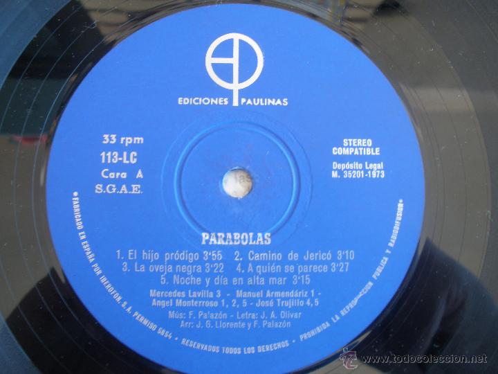Discos de vinilo: PARABOLAS - FRANCISCO PALAZON-JOSE ANTONI OLIVAR - Foto 3