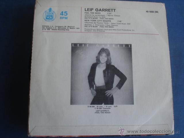 Discos de vinilo: LEIF GARRET  SIENTO LA NECESIDAD - Foto 2