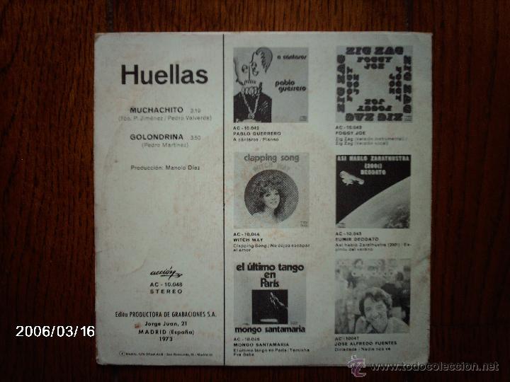 Discos de vinilo: huellas  -  muchachito  +  golondrina - Foto 2