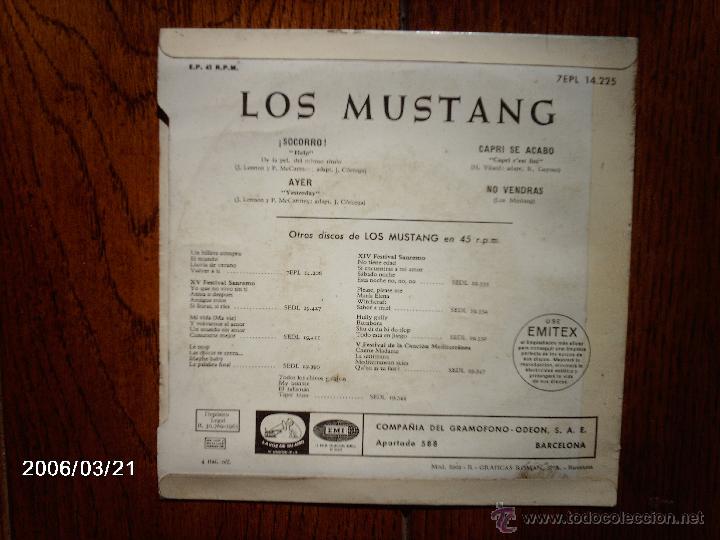 Discos de vinilo: los mustang  -  socorro  +  3 - Foto 2