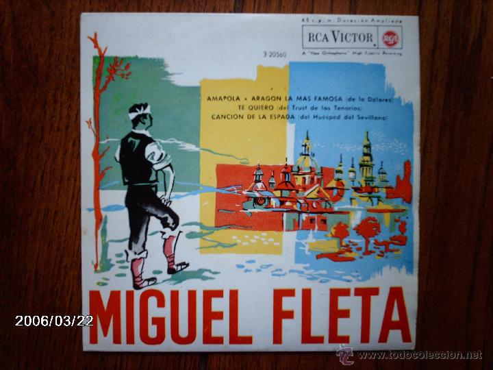 Discos de vinilo: miguel fleta  -  amapola  +  3 - Foto 1