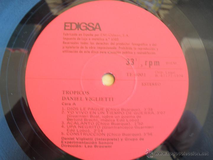 Discos de vinilo: VIGLIETTI - TROPICOS 1974 - Foto 4
