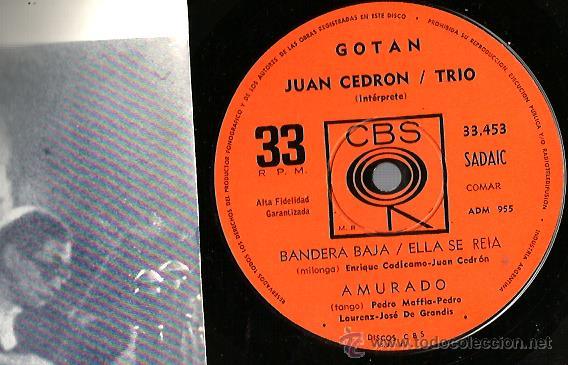 Discos de vinilo: EP JUAN CEDRON TRIO : GOTAN - Foto 3