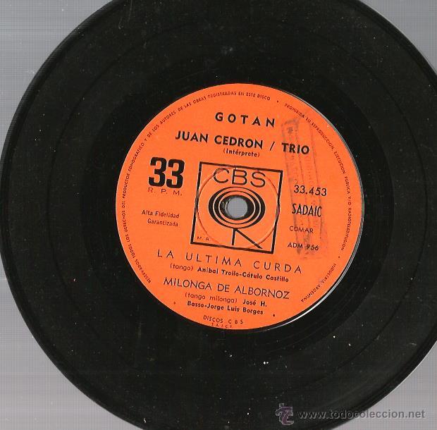 Discos de vinilo: EP JUAN CEDRON TRIO : GOTAN - Foto 4