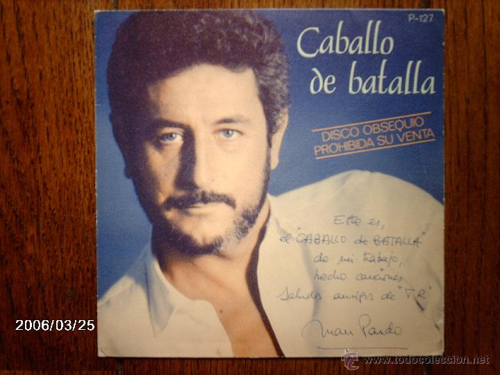 Discos de vinilo: juan pardo  -  caballo de batalla  -  flexi disco  con dedicatoria - Foto 1