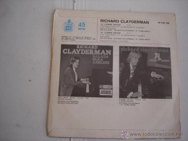 Discos de vinilo: RICHARD CLAYDERMAN A COMO AMOR - Foto 2