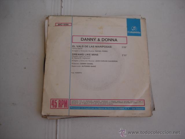 Discos de vinilo: DANNY & DONNA EL VALS DE LAS MARIPOSAS - Foto 2
