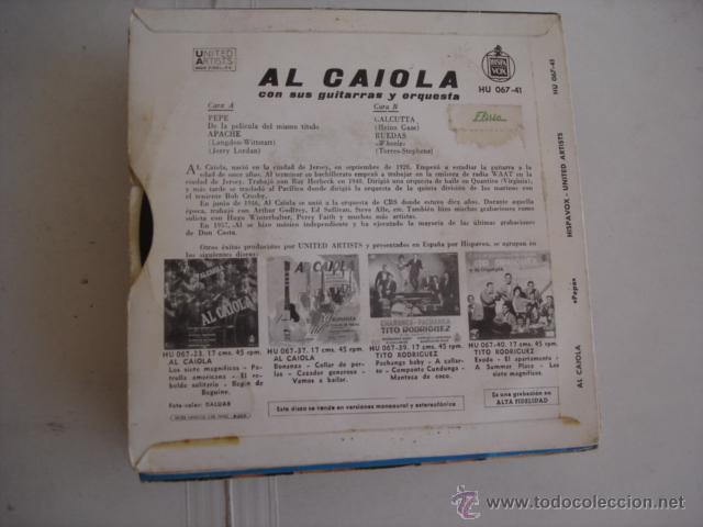 Discos de vinilo: AL CAIOLA PEPE / APACHE / CALCUTTA / RUEDAS - Foto 2