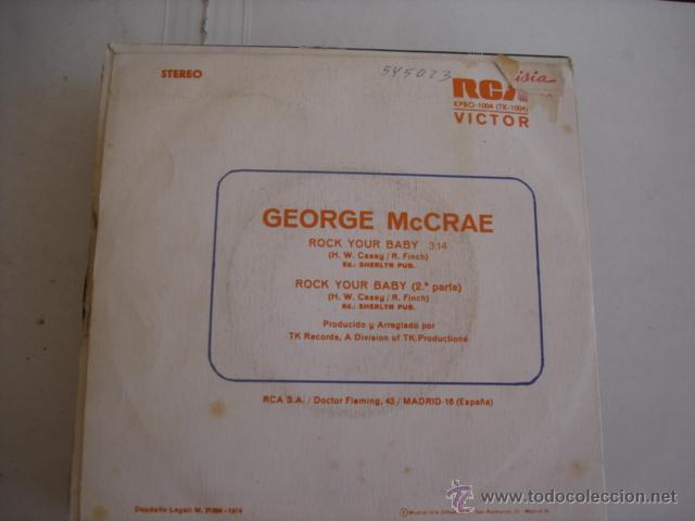 Discos de vinilo: GEORGE McCRAE ROCK YOUR BABY - Foto 2