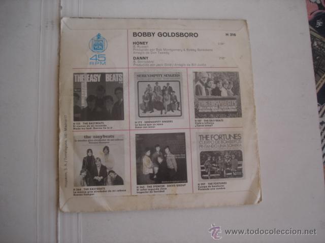 Discos de vinilo: BOBBY GOLDSBORO HONEY DANNY - Foto 2