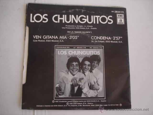 Discos de vinilo: LOS CHUNGUITOS VEN GITANA MIA - Foto 2
