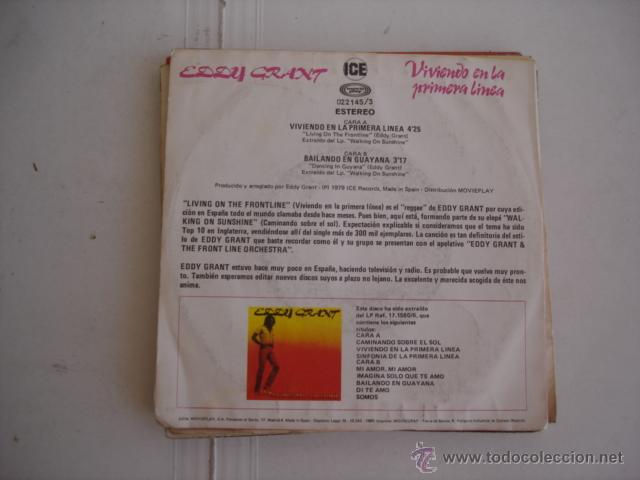 Discos de vinilo: EDDY GRANT VIVIENDO EN LA PRIMERA LINEA - Foto 2