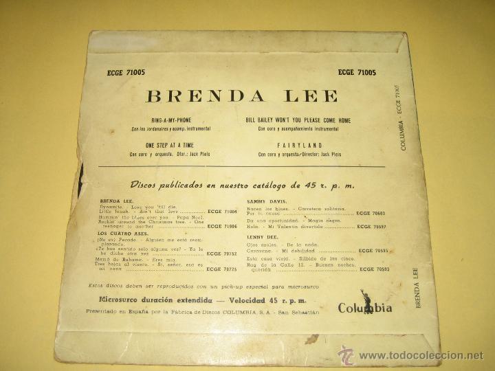 Discos de vinilo: BRENDA LEE - ED. SPAIN 1959 - Foto 2