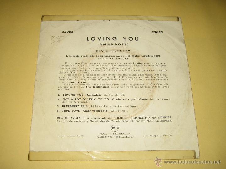 Discos de vinilo: ELVIS PRESLEY - ED. SPAIN - 1961 - Foto 2