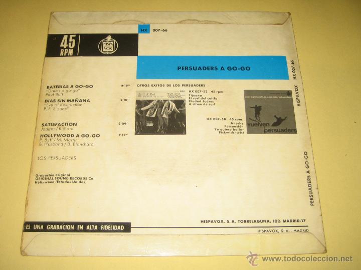 Discos de vinilo: PERSUADERS A GO-GO - ED. SPAIN 1965 - Foto 2