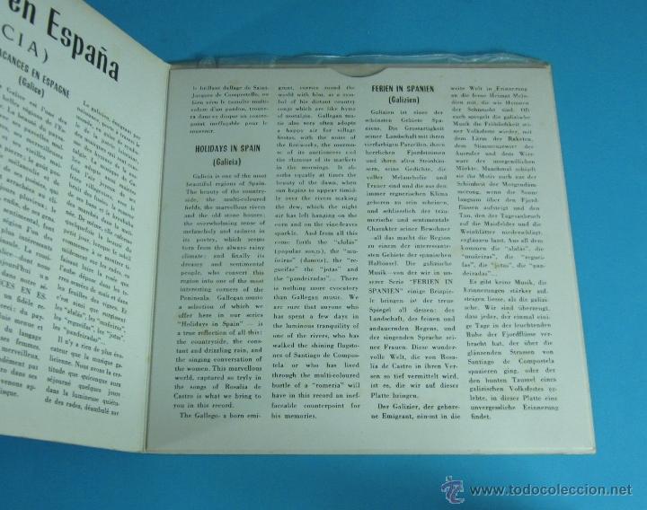 Discos de vinilo: VACACIONES EN ESPA&Ntilde;A. GALICIA. FOLKLORE - Foto 2