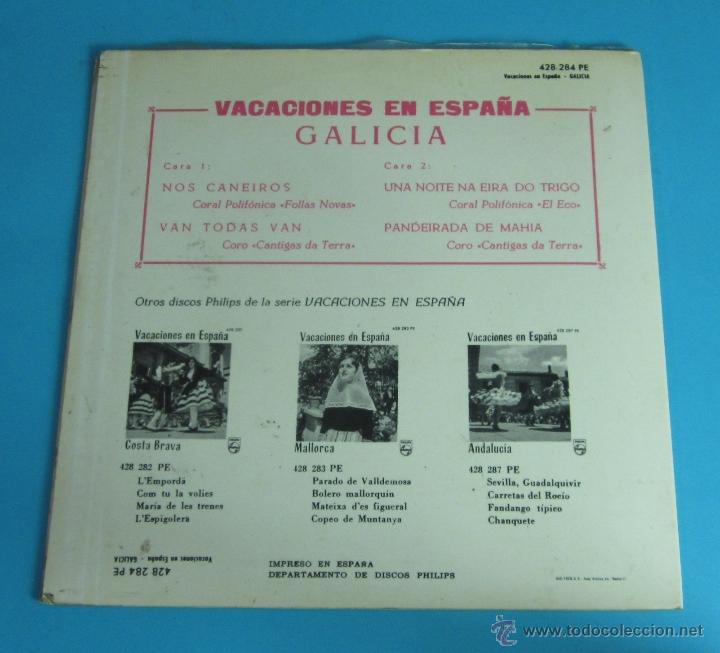 Discos de vinilo: VACACIONES EN ESPA&Ntilde;A. GALICIA. FOLKLORE - Foto 3