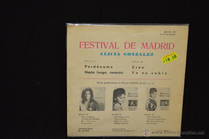 Discos de vinilo: ALICIA GONZALEZ - PERDONAME + 3 - EP - Foto 2