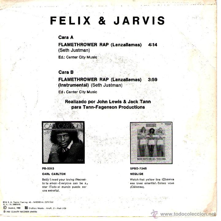 Discos de vinilo: FELIX & JARVIS LANZALLAMAS - Foto 2
