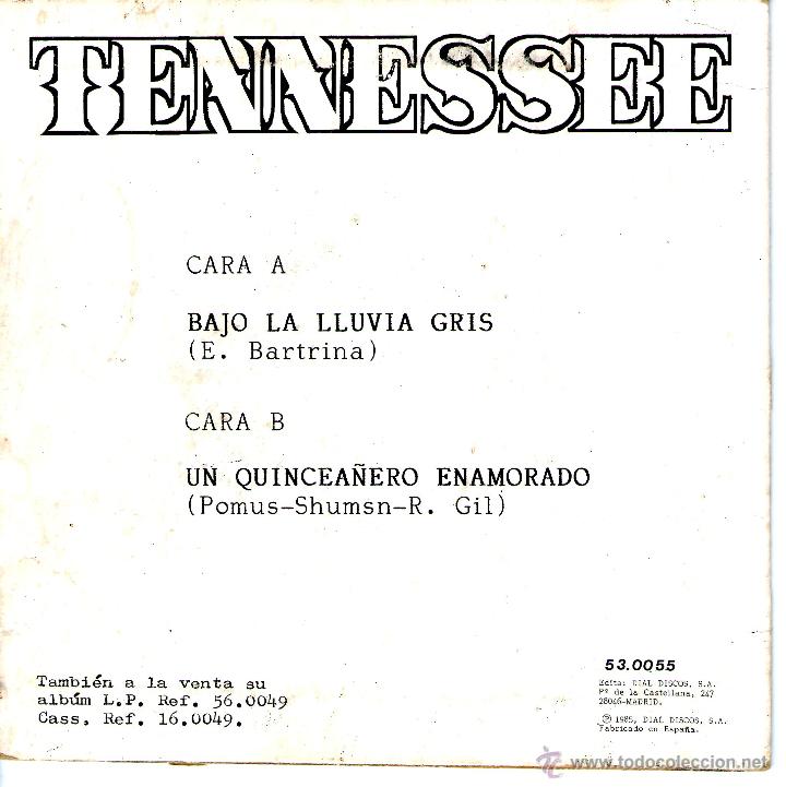 Discos de vinilo: TENNESSEE - BAJO LA LLUVIA GRIS - Foto 2