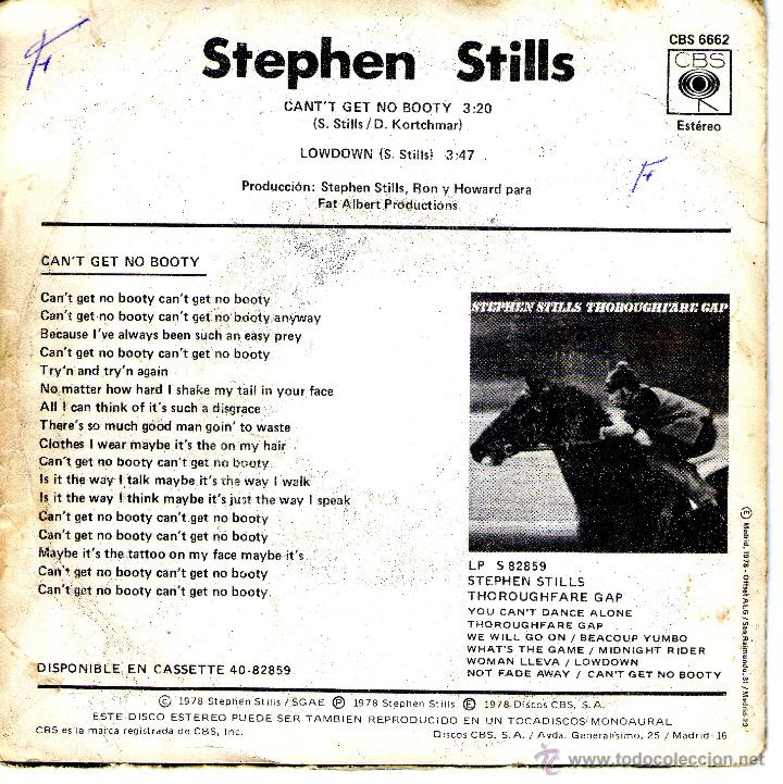 Discos de vinilo: STEPHEN STILLS - CANT GET NO BOOTY - Foto 2