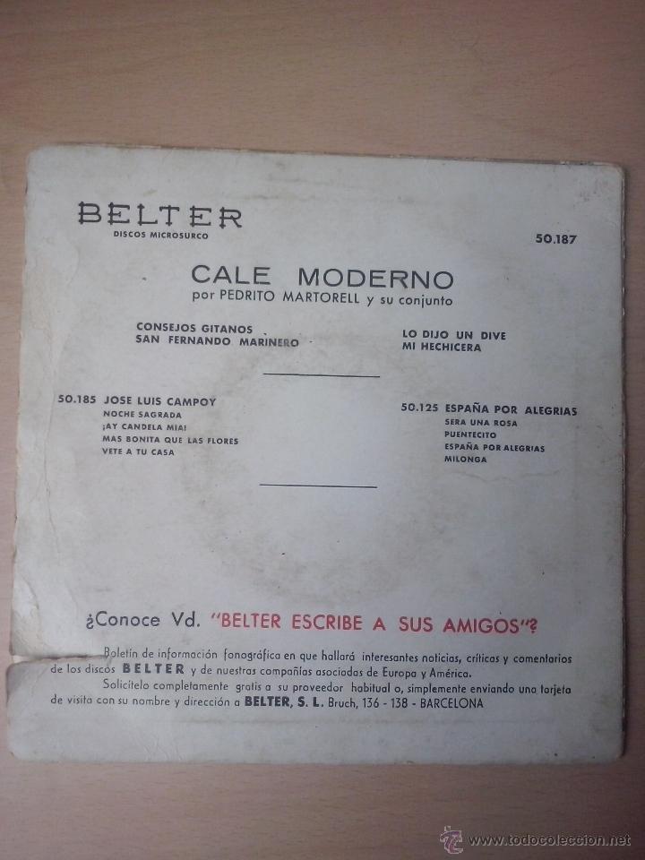 Discos de vinilo: cale moderno - pedrito martorell y su conjunto - 1958 belter - Foto 2