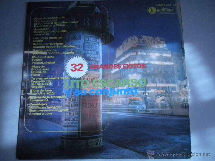 Discos de vinilo: MAGNIFICO LP DE - LITO ESCARSO Y SU CONJUNTO - 32 EXITOS - - Foto 1