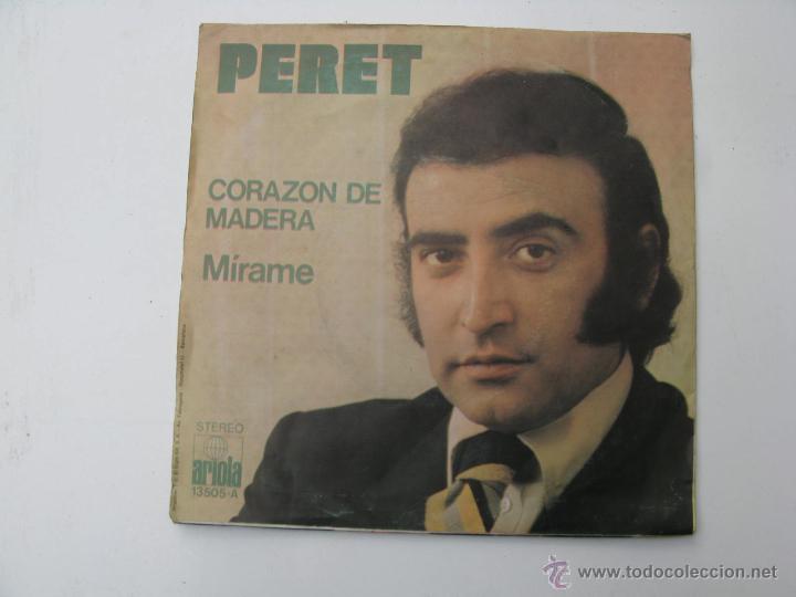 Discos de vinilo: single de peret - corazon de madera - m&iacute;rame - Foto 1