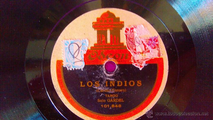 Discos de vinilo: DISCOS ODEON, CARLOS GARDEL, BUENOS AIRES, LOS INDIOS (SOLO) - Foto 1