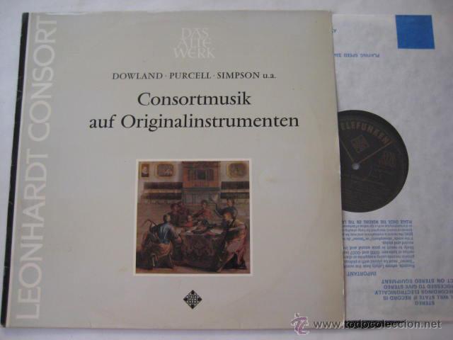 Discos de vinilo: LEONARDT CONSORT. Consortmusik auf Originalinstrumenten : Dowland, Purcell, Simpson u.a.
