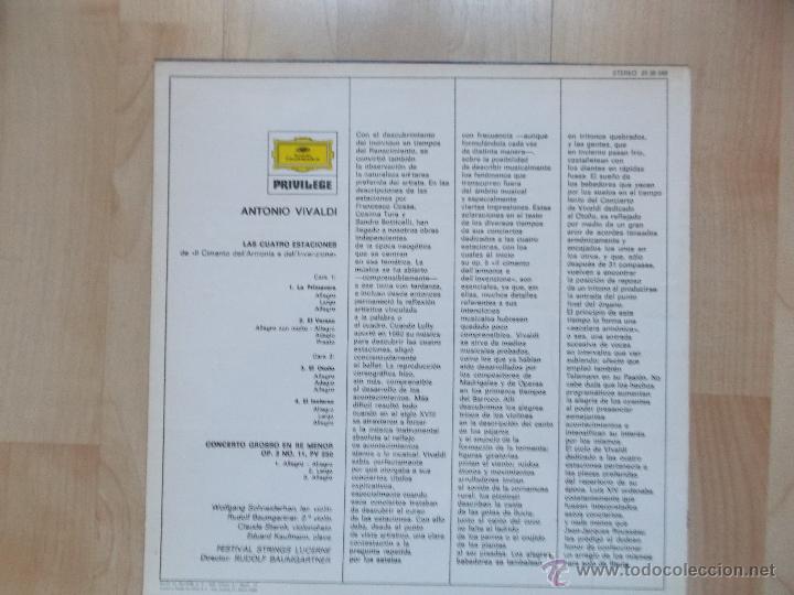 Discos de vinilo: VIVALDI - LAS CUATRO ESTACIONES - 1980 - Foto 2