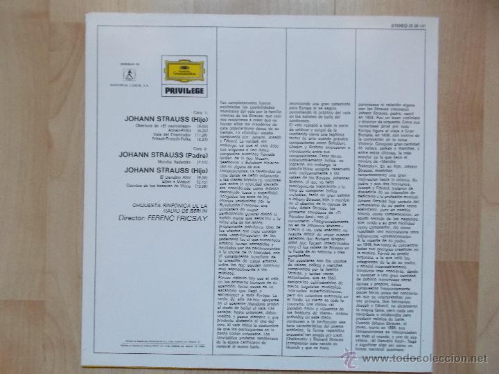 Discos de vinilo: J.STRAUSS - EL DANUBIO AZUL - 1984 - - Foto 2