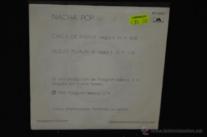 Discos de vinilo: NACHA POP - CHICA DE AYER + 1 - SINGLE - Foto 2