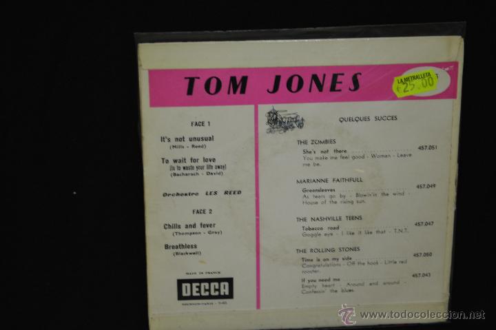 Discos de vinilo: TOM JONES - ITS NOT UNUSUAL + 3 - EP - Foto 2