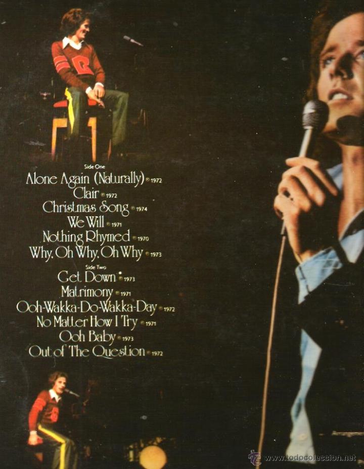 Discos de vinilo: LP GILBERT O&acute;SULLIVAN : SUS GRANDES EXITOS (ALONE AGAIN, CLAIR, WE WILL, ETC ) - Foto 2