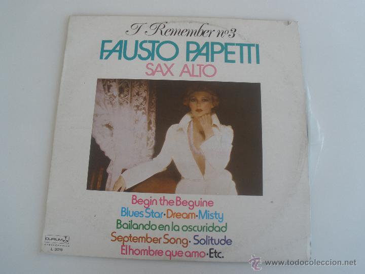 Discos de vinilo: FAUSTO PAPETTI SAX ALTO. I Remember... N&ordm; 3 - Foto 1