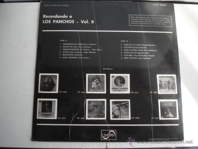 Discos de vinilo: Trio Mexico      Recordando A Los Panchos Vol.2 - Foto 2