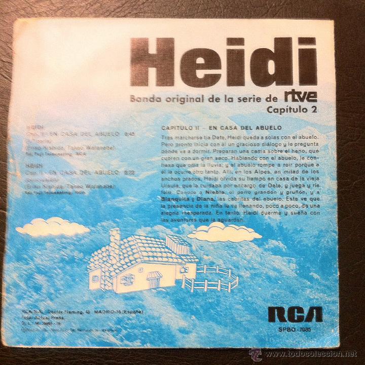 Discos de vinilo: SINGLE HEIDI - CAPITULO 2 - BANDA ORIGINAL DE LA SERIE DE RTVE - RCA 1975. - Foto 2