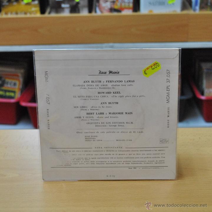 Discos de vinilo: ROSE MARIE - LLAMADA INDIA DE AMOR + 3 - EP - Foto 2