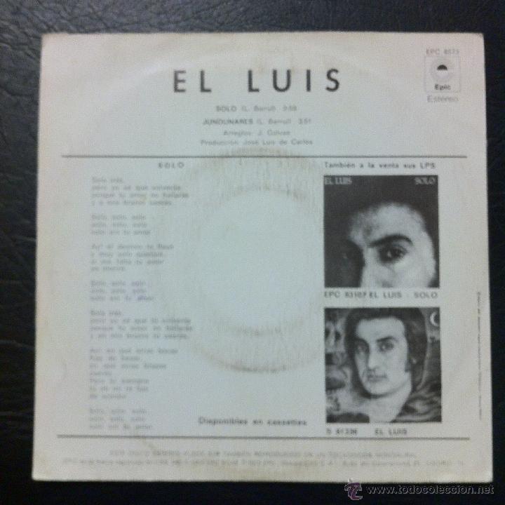 Discos de vinilo: EL LUIS - SOLO - EPIC 1978. - Foto 2