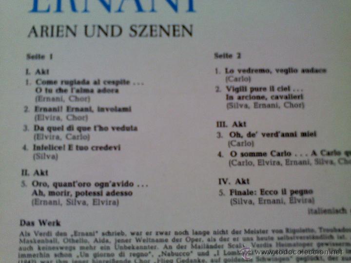Discos de vinilo: VERDI. ERNANI. EDICION ALEMANA - Foto 2