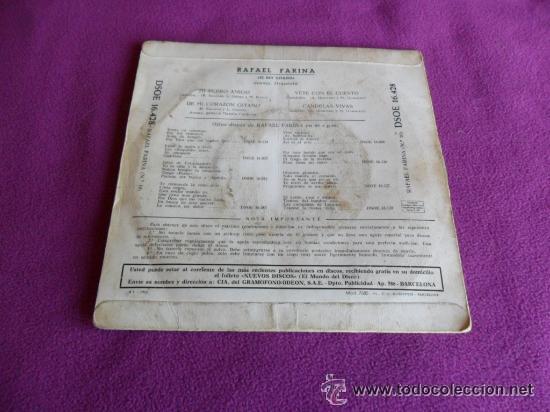 Discos de vinilo: RAFAEL FARINA - EL REY GITANO - 1961 - Foto 2