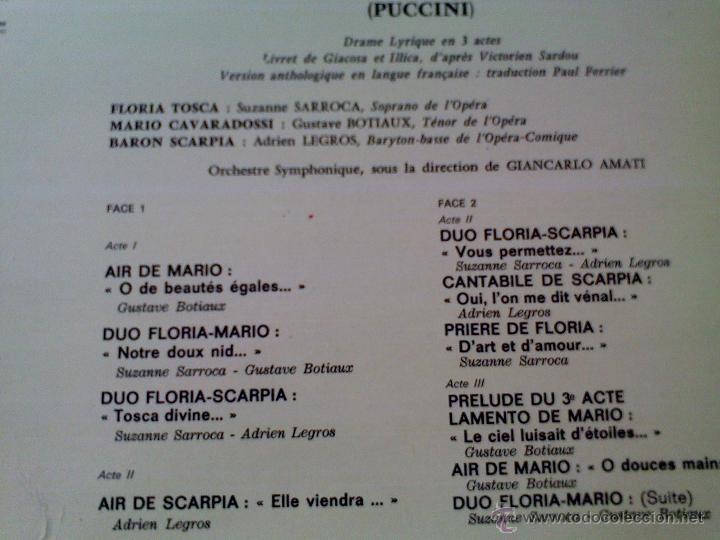 Discos de vinilo: PUCCINI . LA TOSCA. EDICION FRANCESA - Foto 2