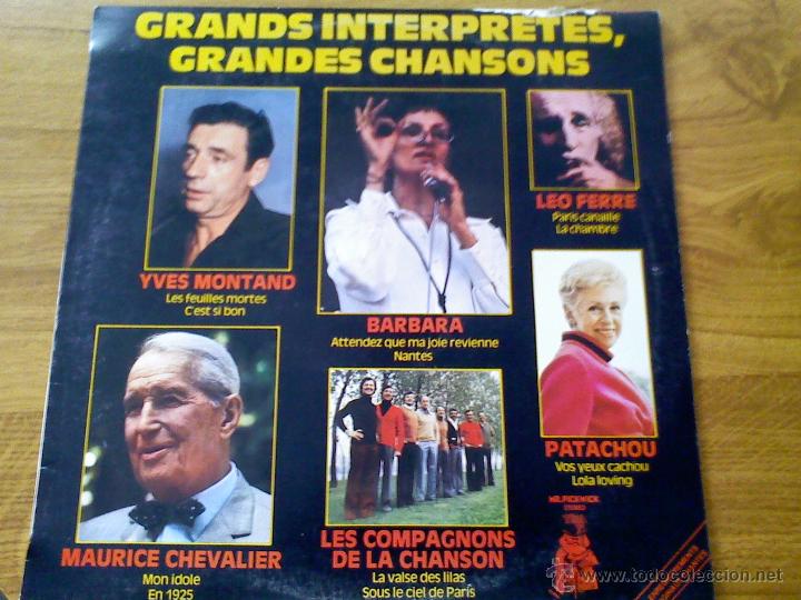 Discos de vinilo: GRANDS INTERPRETES, GRANDES CHANSONS. EDICION FRANCESA - Foto 1
