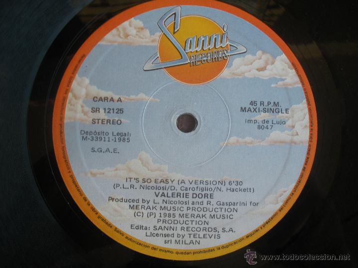 Discos de vinilo: VALERIE DORE - ITS SO EASY - Foto 2