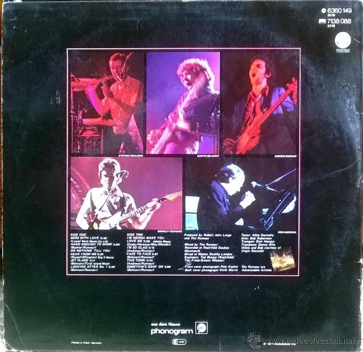 Discos de vinilo: The Rumour. Max. Vertigo, West Germany 1977 LP - Foto 2