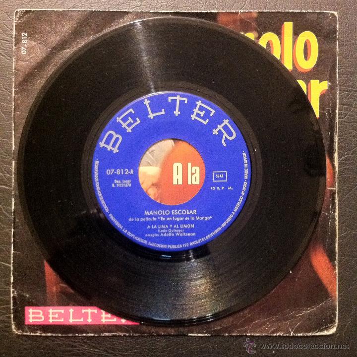 Discos de vinilo: MANOLO ESCOBAR - A LA LIMA Y AL LIM&Oacute;N - BELTER 1970. - Foto 3